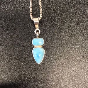 Turquoise pendant with sterling silver chain